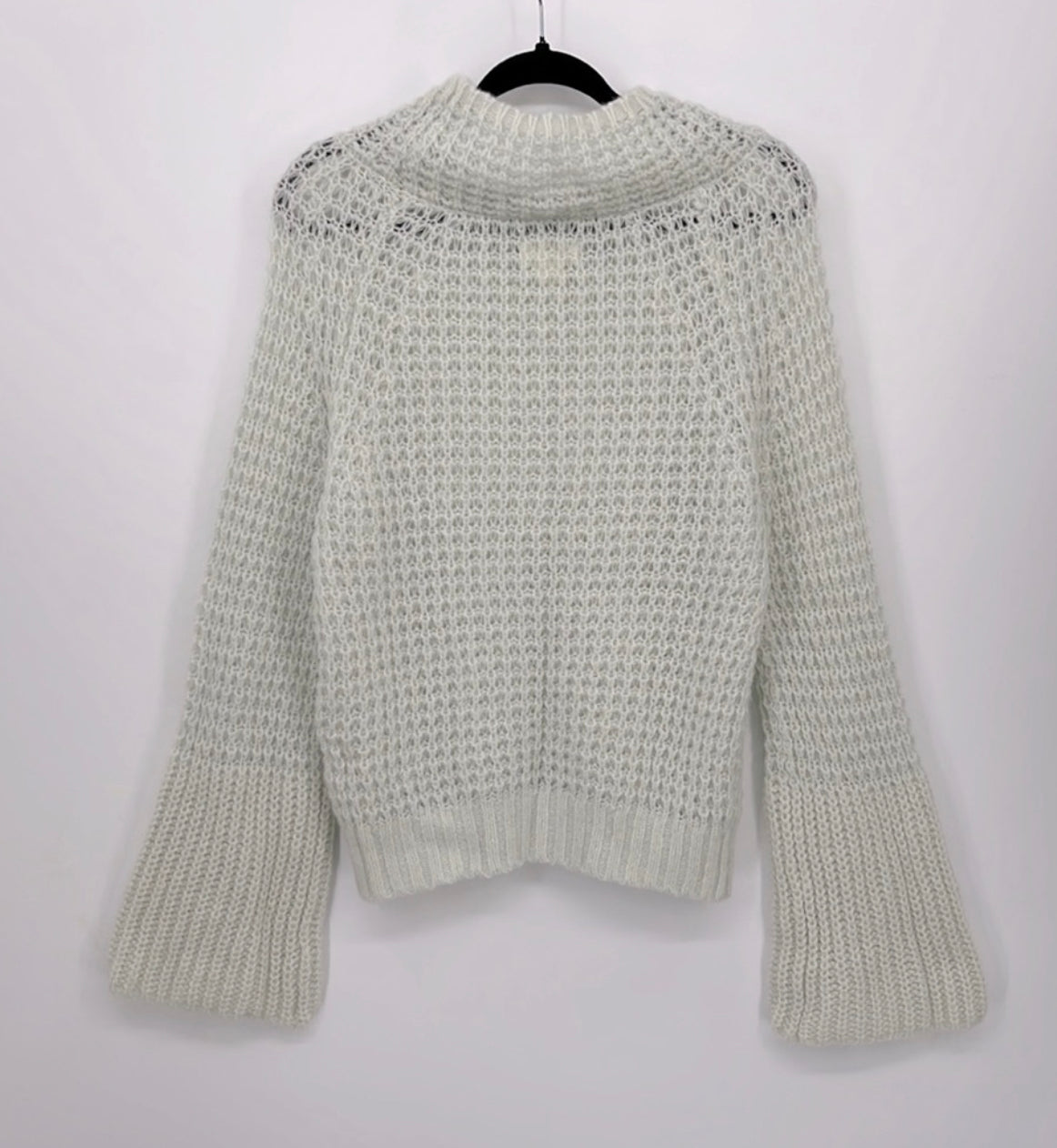 Anthropologie Maeve Dione Bell Sleeve Waffle Sweater
