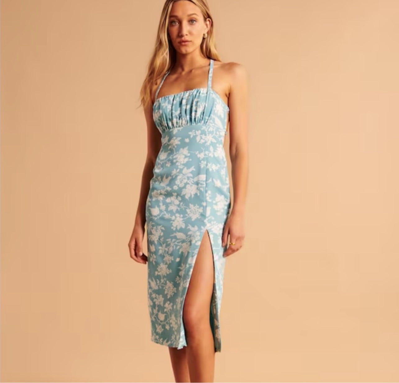 Abercrombie & Fitch Women's Ruched Midi Dress Change Things Up Abercrombie & Fitch Women's Ruched Midi Dress Change Things Up