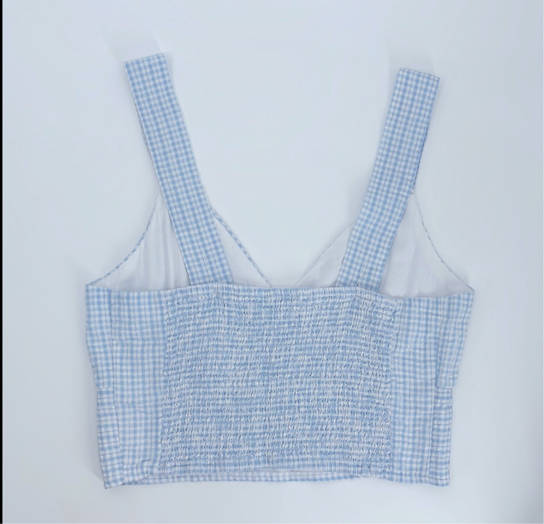 Abercrombie & Fitch - Haut en seersucker à col en V