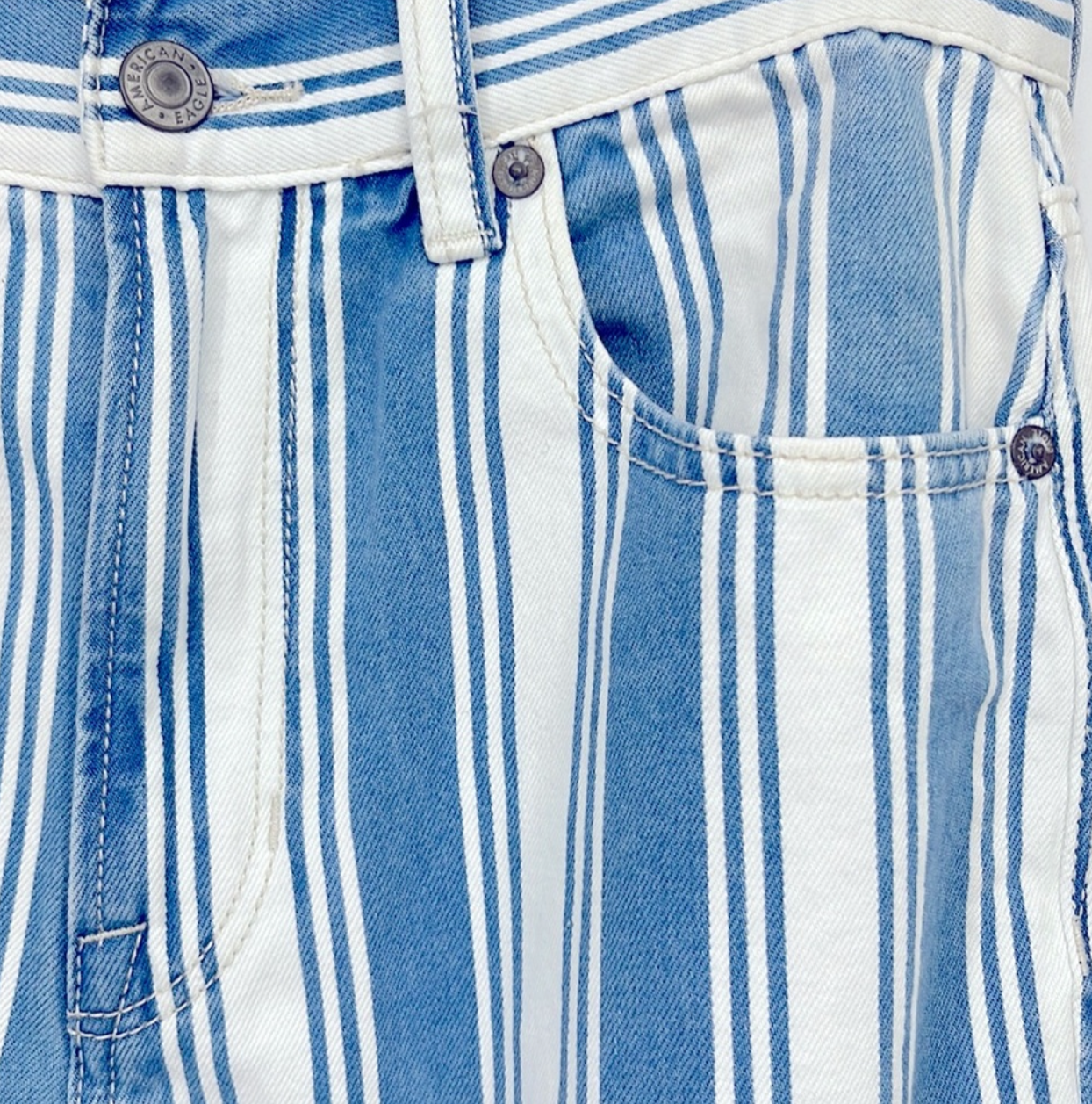 American Eagle Striped Mom Jeans