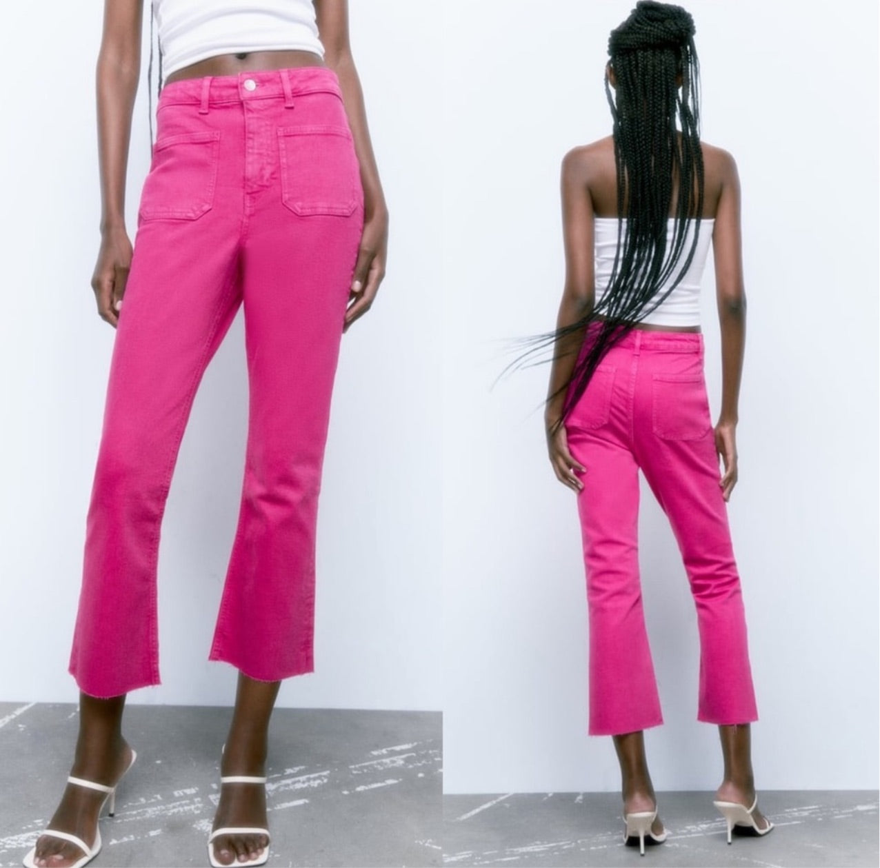 Zara Cropped Sailor Flare Jean