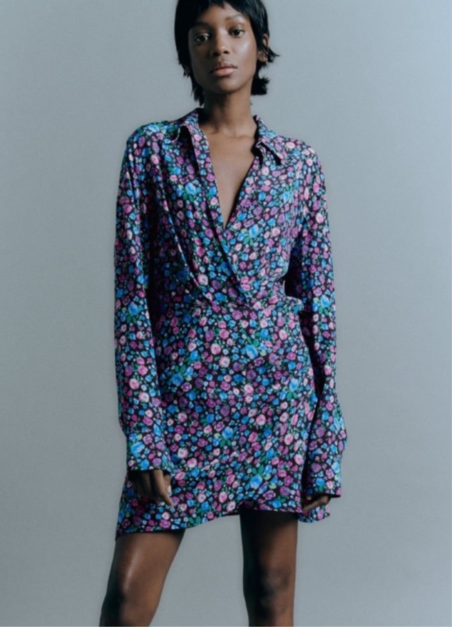 Zara Short Satin Effect Dress