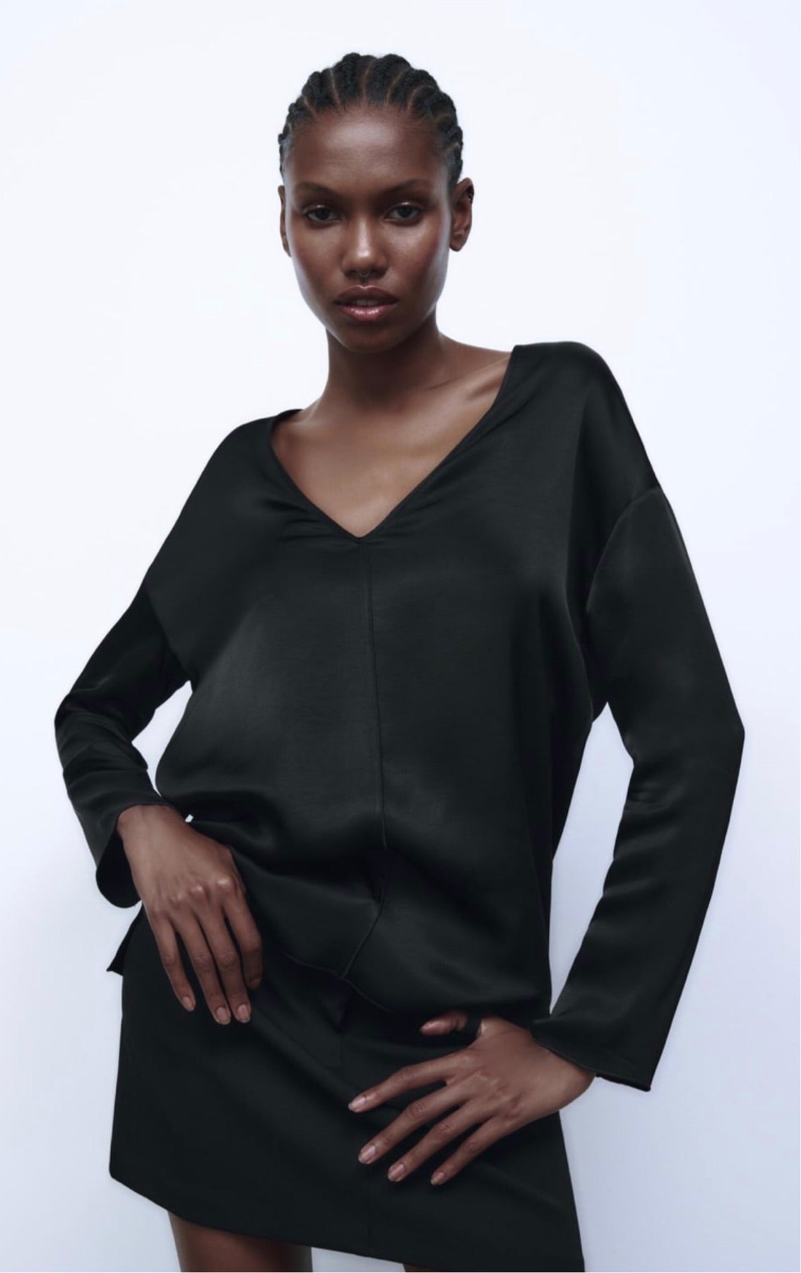 Zara Oversized Satin Effect Blouse