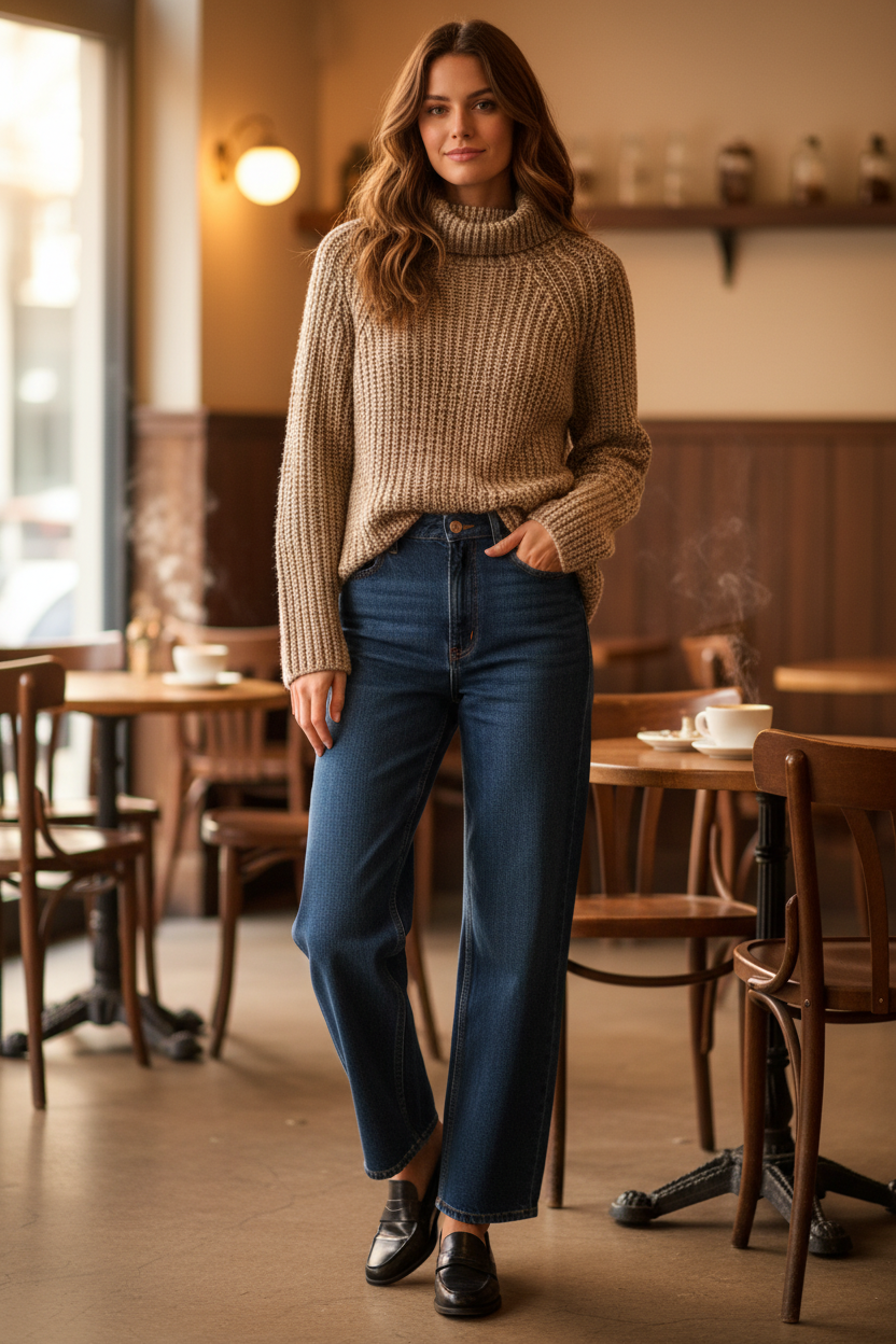 PINK MARTINI Chunky Knit Wool Blend Sweater