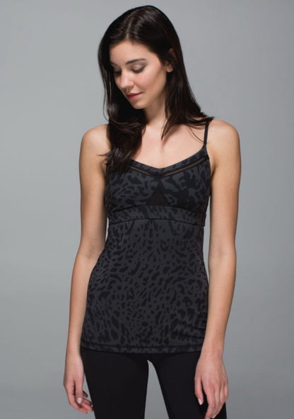 LULULEMON Just Breathe Tank/Animal Swirl Deep Coal Black
