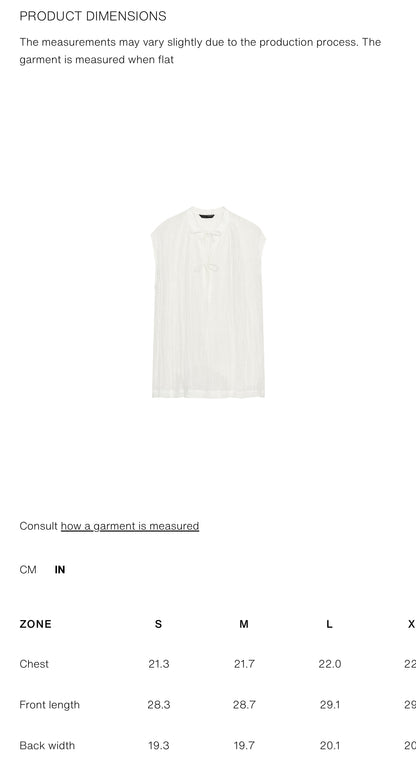 ZARA ZW Collection Linen Tie Blouse