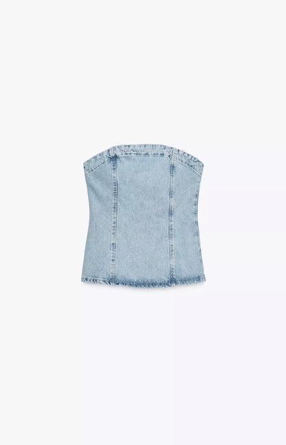 ZARA Z1975 Denim Tube Top