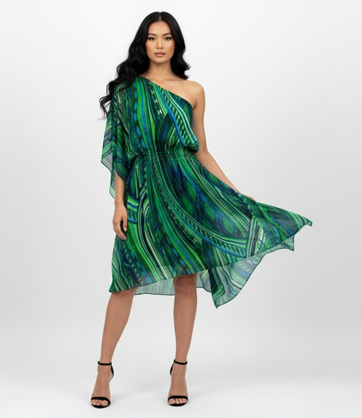 LONDON TIMES One Shoulder Dress