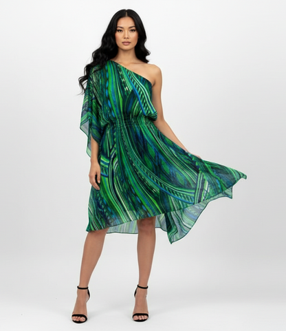 LONDON TIMES One Shoulder Dress