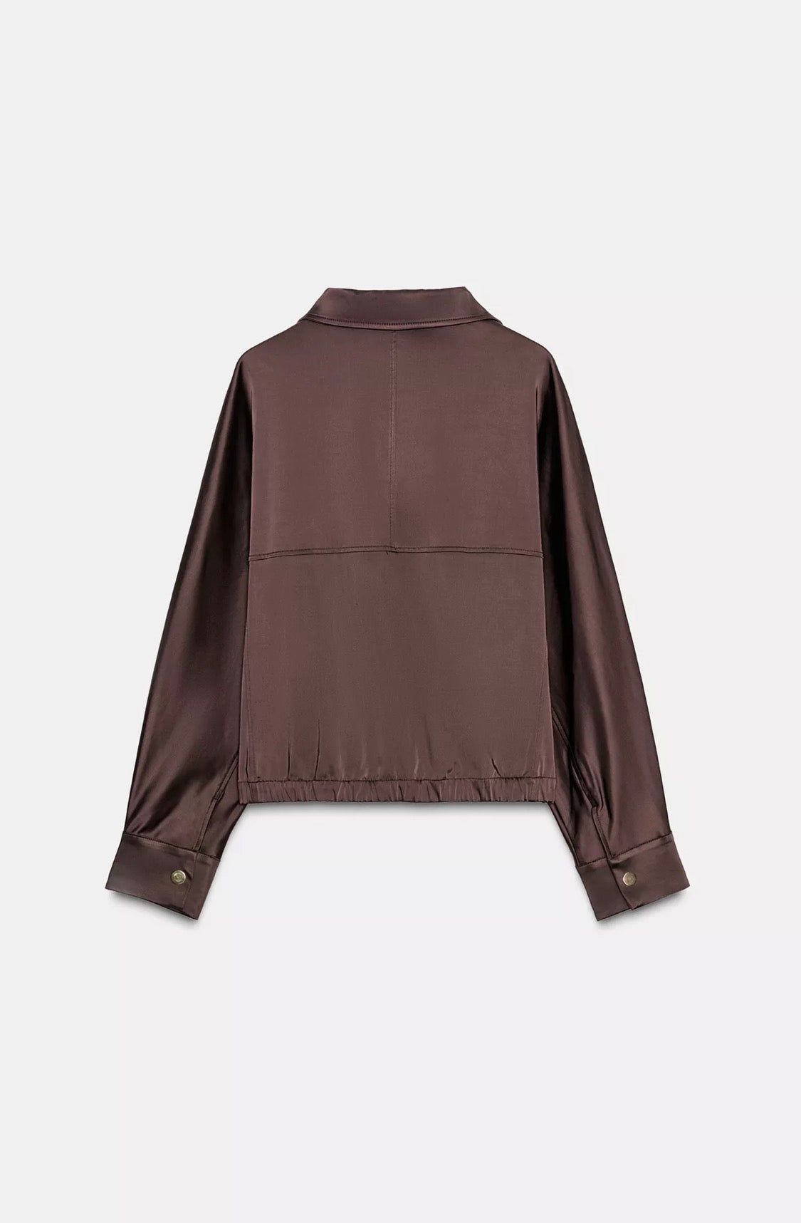 ZARA Satin Zip-Up Jacket