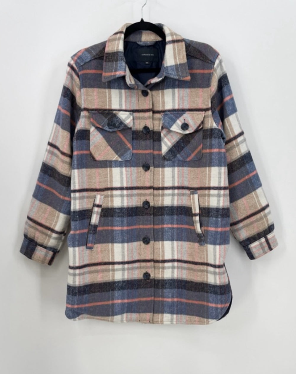 WAREHOUSE ONE Oversized Plaid Shacket