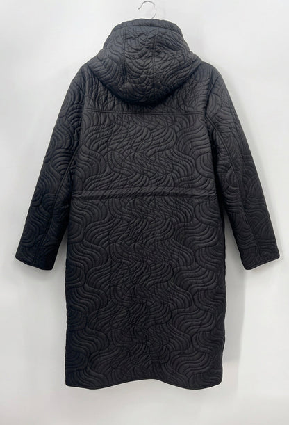 AVEC LES FILLES Swirl Quilted Hooded Long Parka Coat