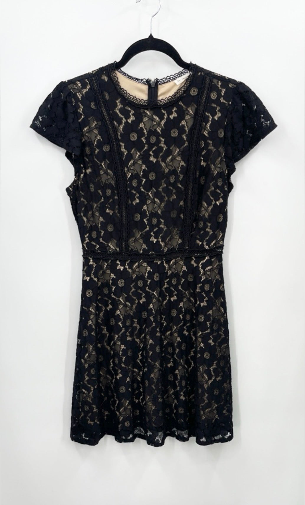 BLUE PEPPER Lace Short Sleeve Fit-and-Flare Dress