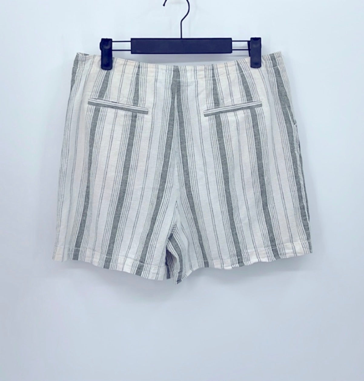 ANTHROPOLOGIE Striped Linen Blend High Rise Beachgoer Shorts