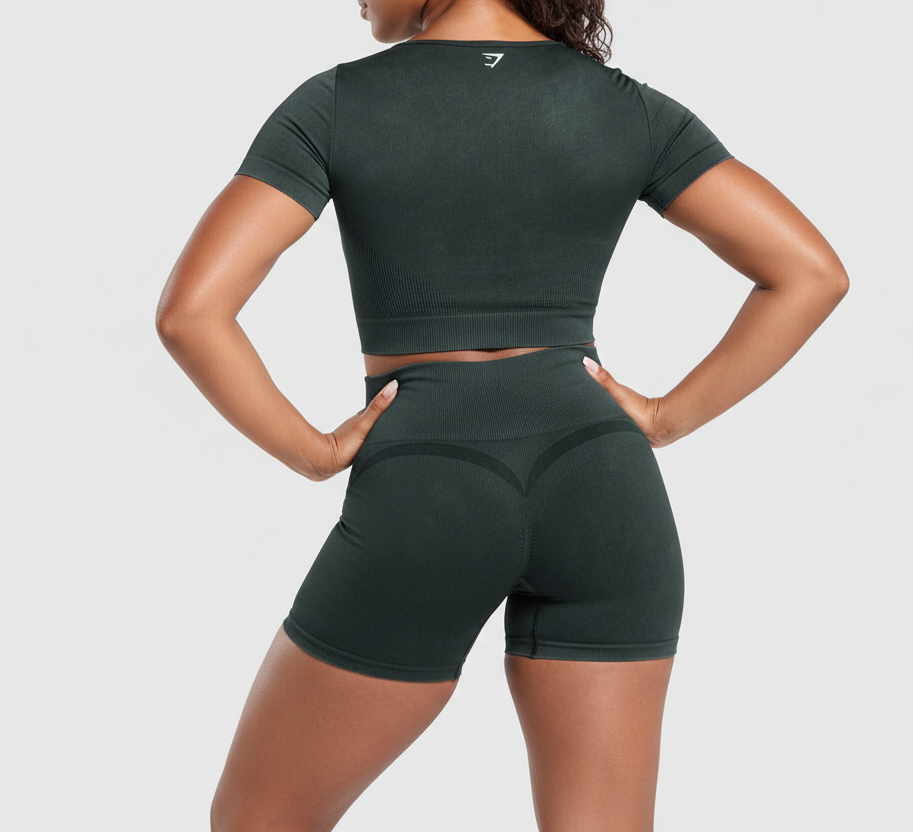 GYMSHARK Gains Seamless Washed Crop Top