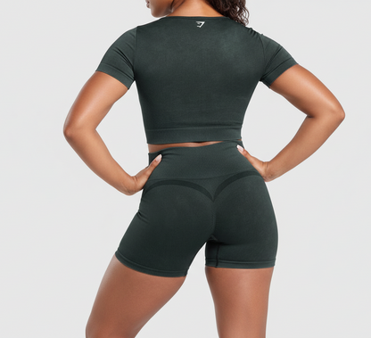 GYMSHARK Gains Seamless Washed Crop Top