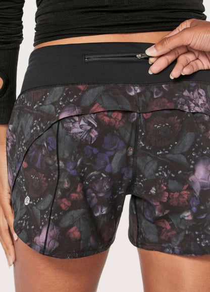 LULULEMON Speed Up Short (Long 4") Frozen Flourish Multi / Black