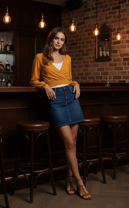 Aritzia WILFRED Reign Blouse in Tuscan Sun Orange