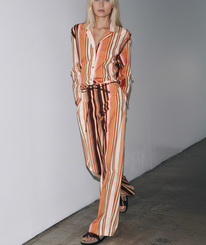 ZARA ZW Collection Striped Flare Pants