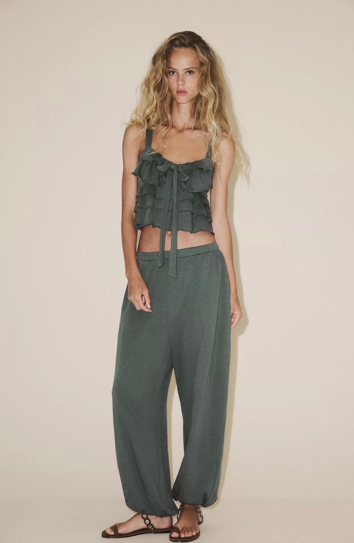 ZARA Ruffled Bow Top