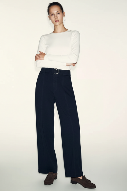 ZARA Split Suede Heel Loafers