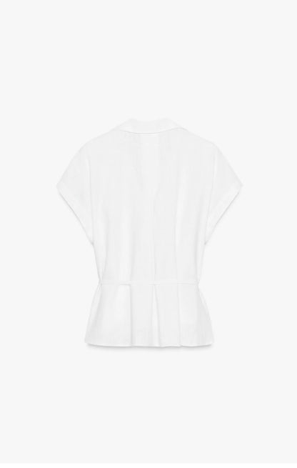 ZARA Belted Linen Blouse