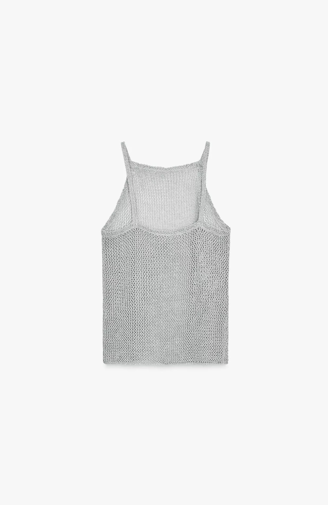 ZARA Metallic Thread Crochet Top