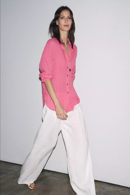 ZARA ZW COLLECTION Wrinkled Button Down Shirt