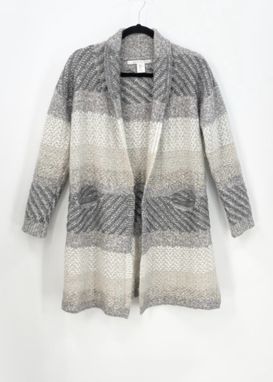 MAX STUDIO Striped Wool Blend Cardigan