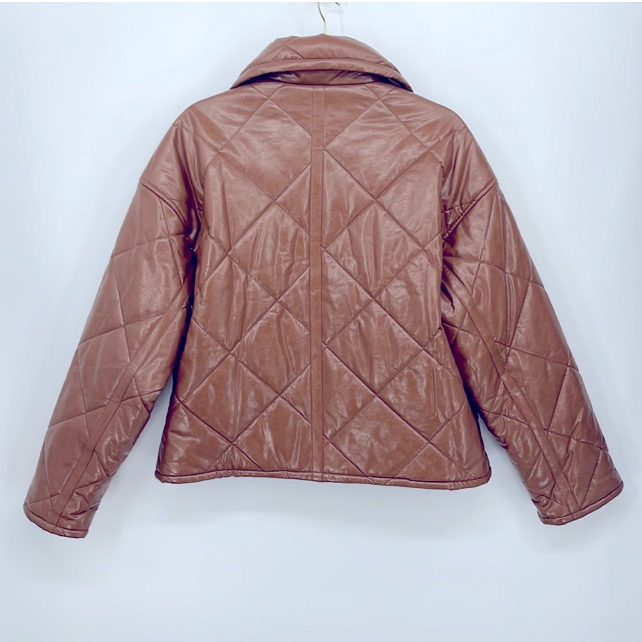 Moon River Quilted Faux Leather Jacket