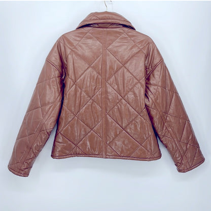 Moon River Quilted Faux Leather Jacket