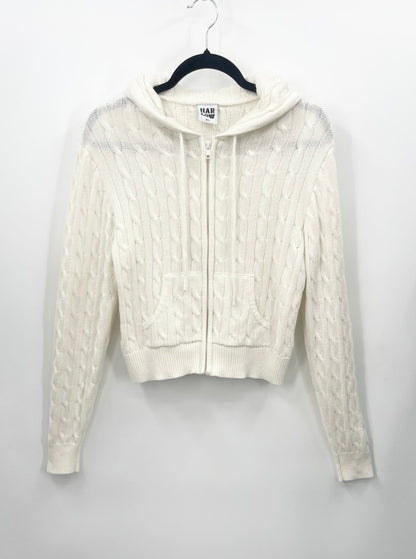 HARLOW Maude Cable-Knit Zip Up Sweater