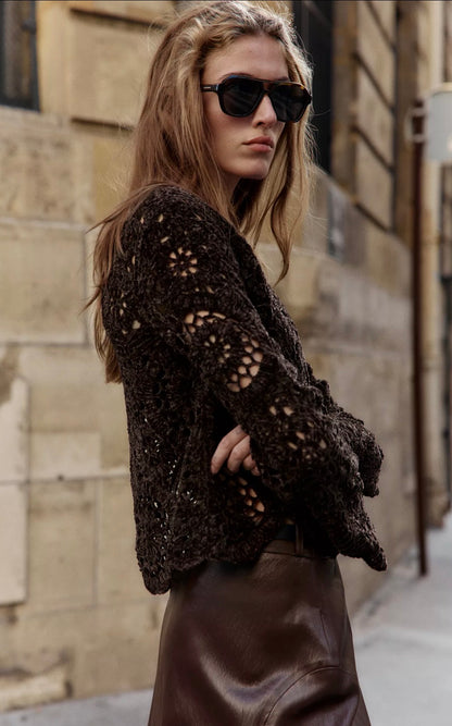 ZARA Crochet Long Sleeve Sweater