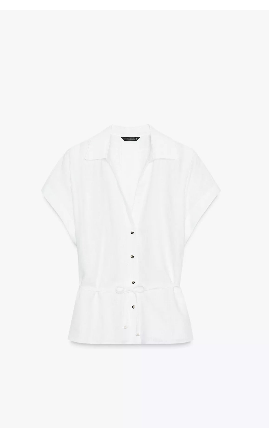 ZARA Belted Linen Blouse
