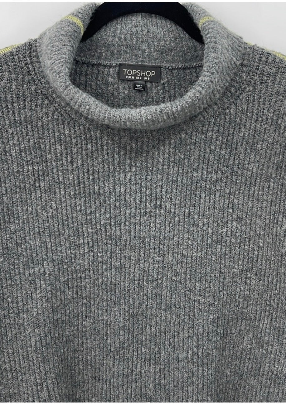 TOPSHOP Oversized Turtleneck Cropped Sweater