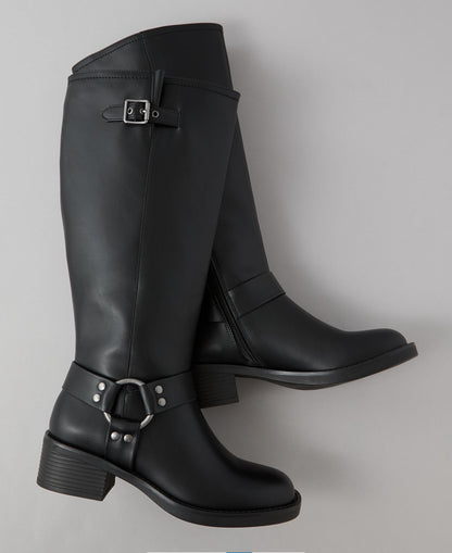 AE Vegan Leather Tall Moto Boot