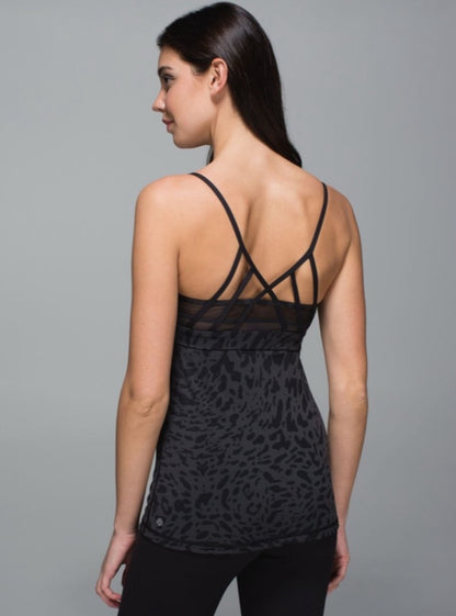 LULULEMON Just Breathe Tank/Animal Swirl Deep Coal Black