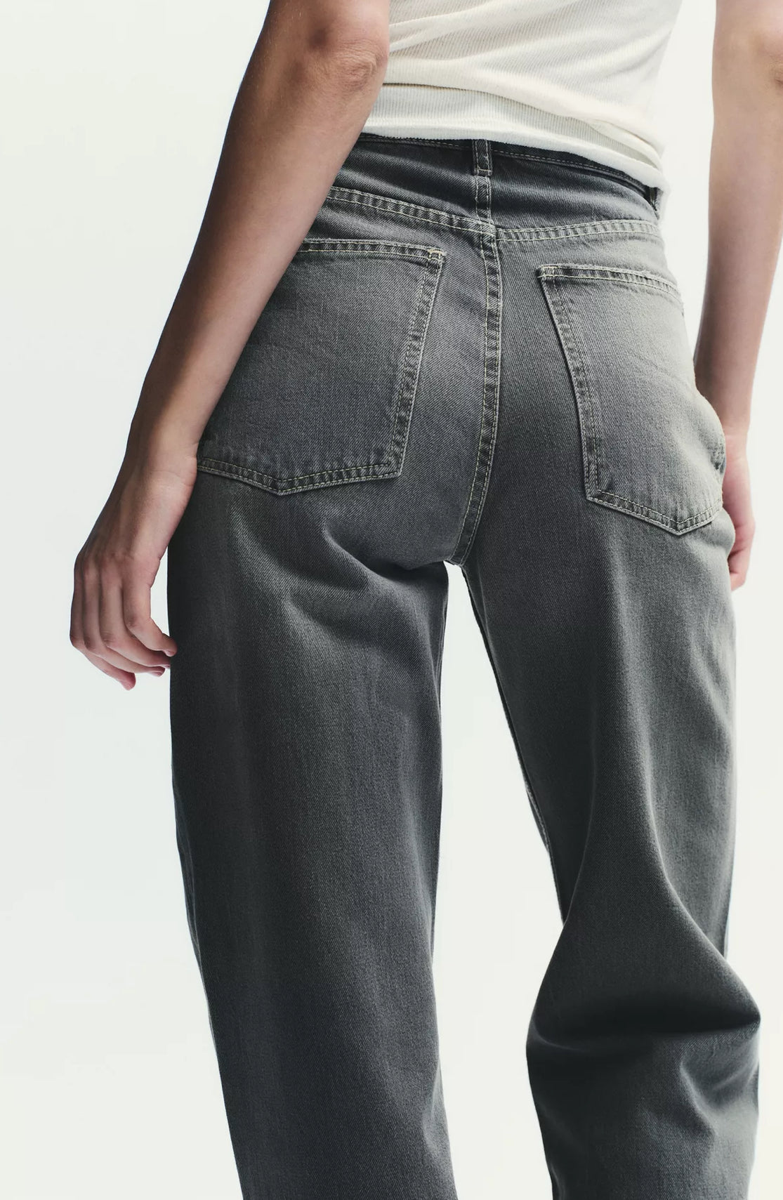 ZARA TRF High Waist Wide Leg Full Length Jeans