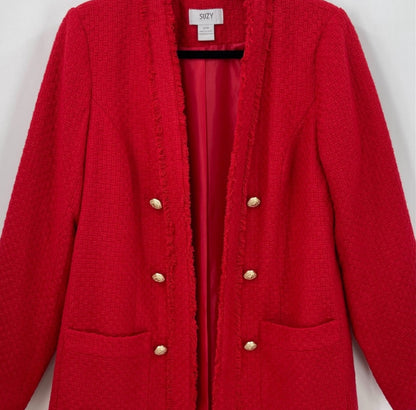 SUZY SHIER Bold Red Blazer