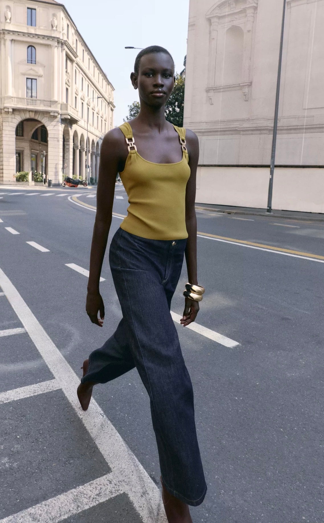 ZARA Metallic Detail Knit Top