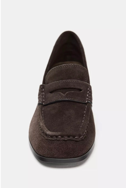 ZARA Split Suede Heel Loafers