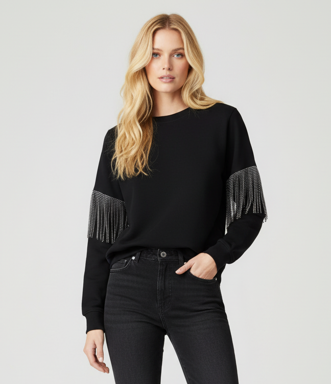 ZARA Oversized Fringe Sweatshirt