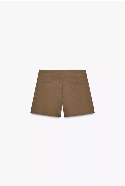 ZARA Linen Pleated Shorts