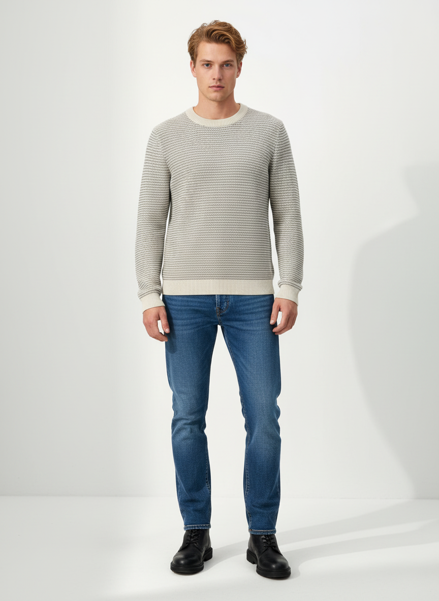 SELECTED HOMME Robin Organic Cotton Crew Neck Sweater