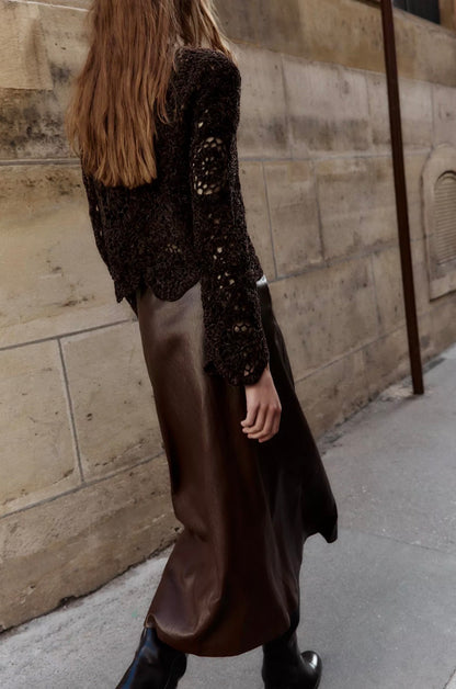 ZARA Crochet Long Sleeve Sweater