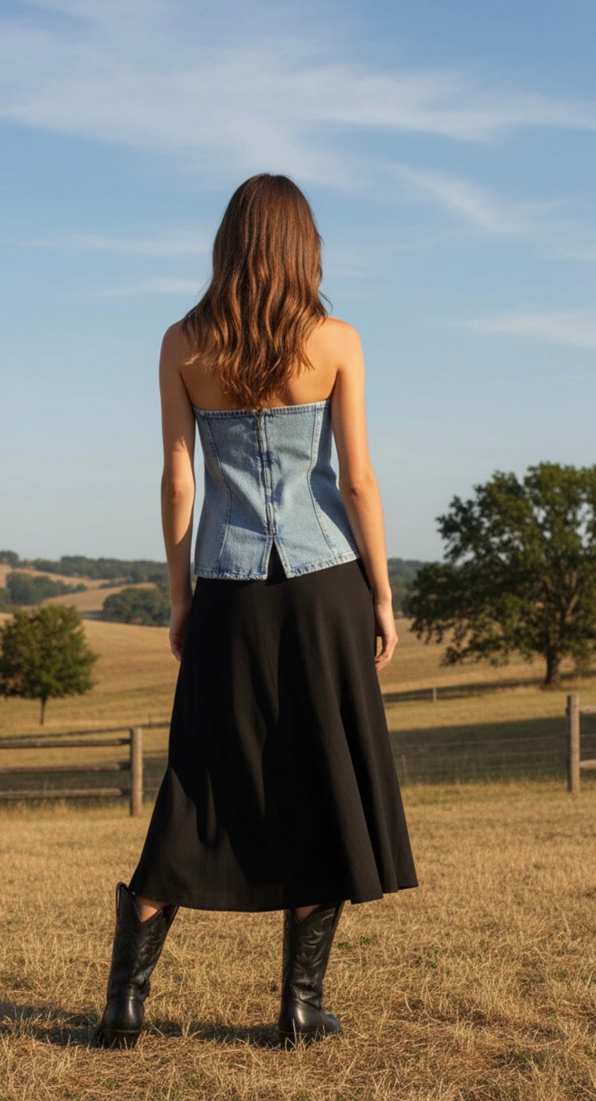 ZARA Z1975 Denim Tube Top