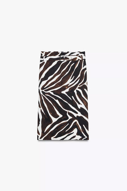 ZARA Animal Print Pencil Skirt ZW Collection