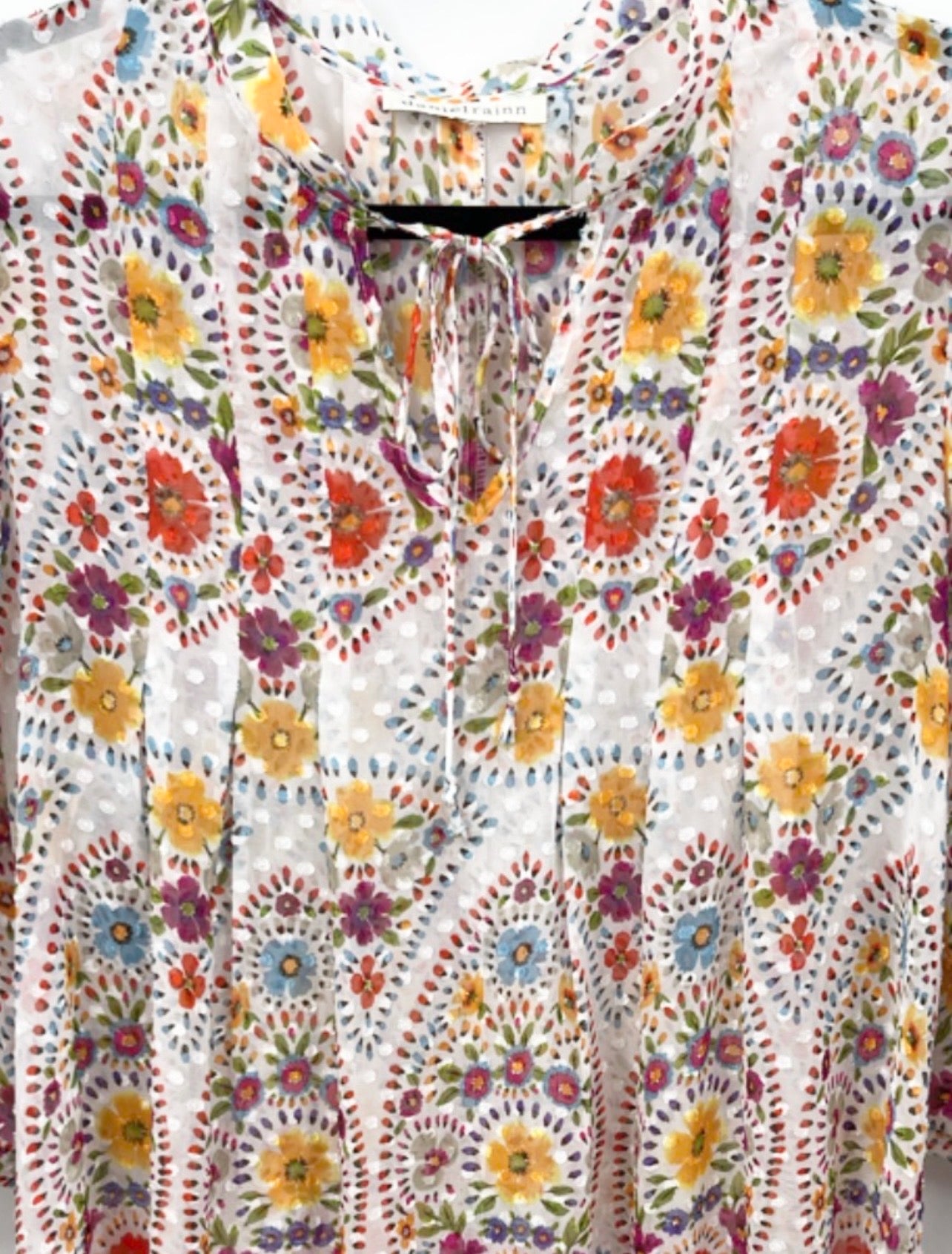 DANIEL RAINN Floral Sheer Blouse