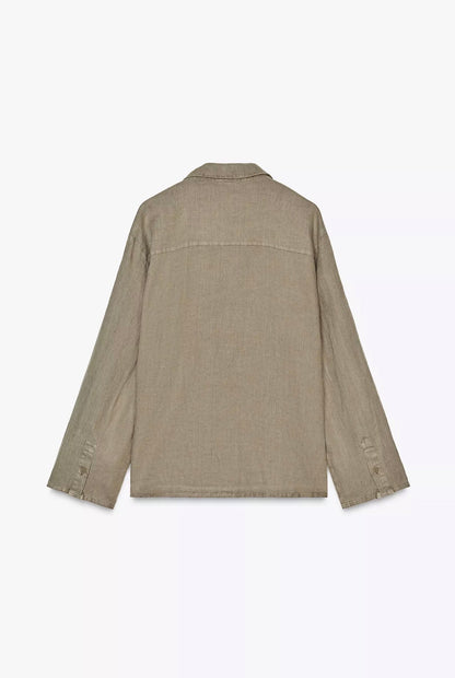 ZARA ZW COLLECTION 100% Linen Shirt