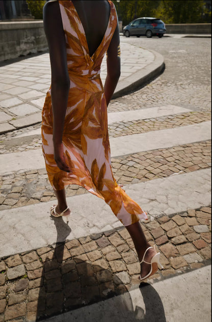 ZARA Printed Midi Dress